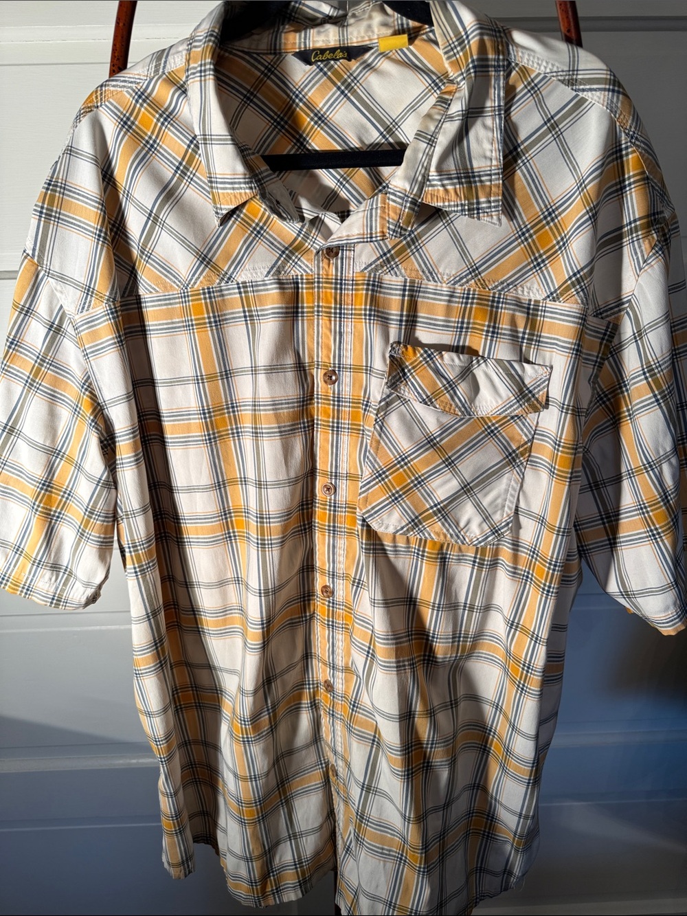 Cabela’s 2XLT Tall Plaid Button Front Shirt Men’s Lightweight Outdoor Fishing
